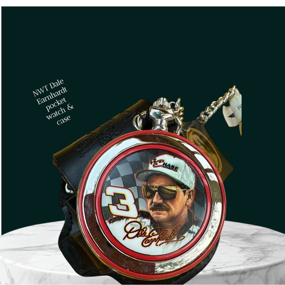 NWT Dale Earnhardt Pocket Watch with case, chain by Collectors Choice